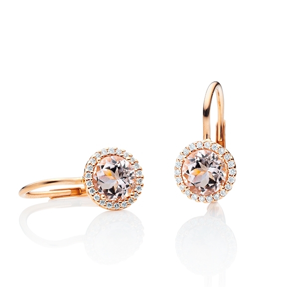 Capolavoro - Ohrhaenger-Espressivo-750RG-Morganit-facettiert-6-0-mm-44-Diamanten-Brillant-S-1